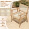Outdoor Wood Chair With Rattan Seat And Curved Backrest For Backyard Porch Balcony